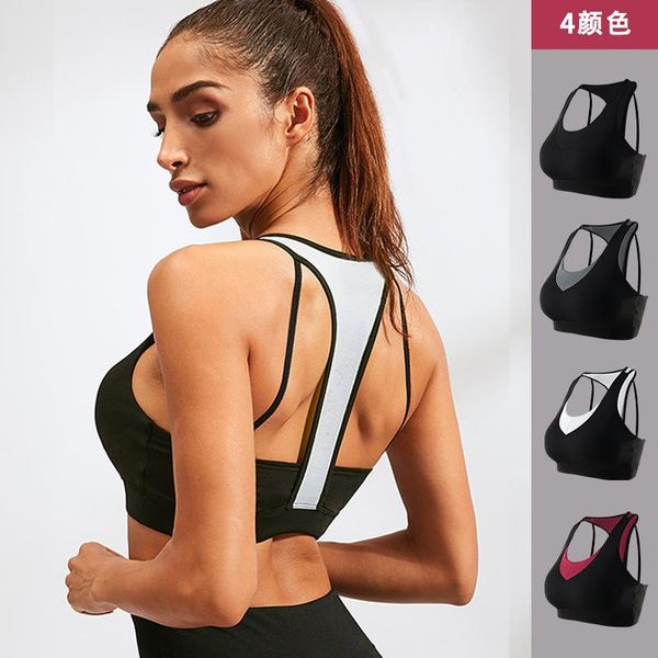 women sport crop jogging fitness vest gym bralette breathable shockproof yoga sportswear training bras workout, White;black
women sport crop jogging fitness vest gym bralette breathable shockproof yoga sportswear training bras workout, White;black