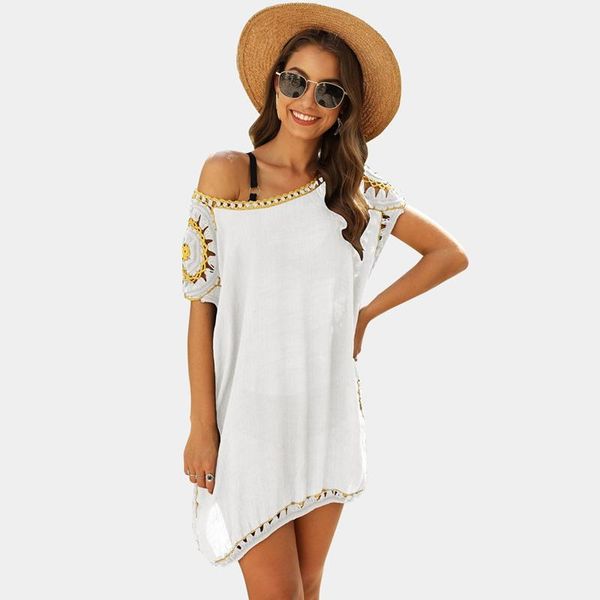 women's swimwear women's feature hand hook flower stitching irregular loose beach sunsn blouse white one size1, White;black
women's swimwear women's feature hand hook flower stitching irregular loose beach sunsn blouse white one size1, White;black