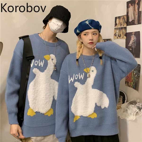women's sweaters korobov korean vintage hit color women 2021 chic o neck long sleeve sueter mujer preppy style cartoon pullovers, White;black
women's sweaters korobov korean vintage hit color women 2021 chic o neck long sleeve sueter mujer preppy style cartoon pullovers, White;black
