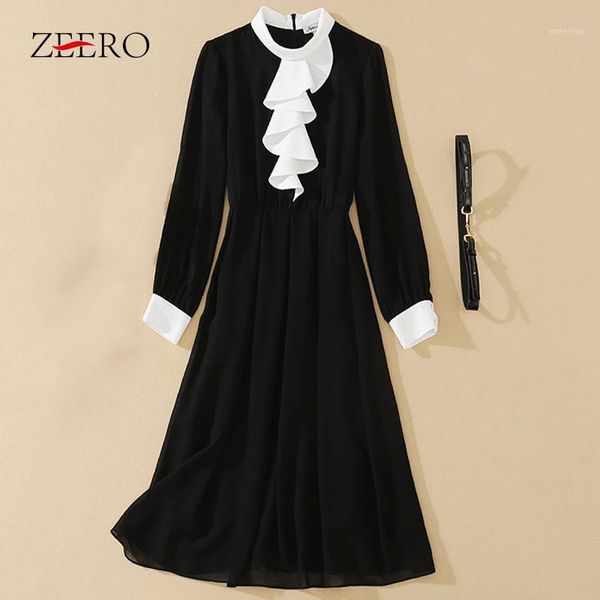 spring autumn female office style a-line midi dress women splicing stand-up collar ruffle tie lantern sleeve belt slim dresses1, Black;gray
spring autumn female office style a-line midi dress women splicing stand-up collar ruffle tie lantern sleeve belt slim dresses1, Black;gray