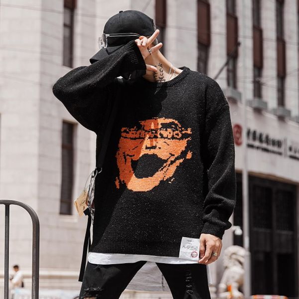 2019 nieuwe high street patroon gebreide street stijlvolle heren hip hop casual trui truien mannelijke mode losse volledige mouw truien, Black
2019 nieuwe high street patroon gebreide street stijlvolle heren hip hop casual trui truien mannelijke mode losse volledige mouw truien, Black