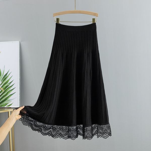 gigogou autumn winter long knit women skirt lace high waist a line skirt rib thick warm midi party skirts female q1209, Black
gigogou autumn winter long knit women skirt lace high waist a line skirt rib thick warm midi party skirts female q1209, Black
