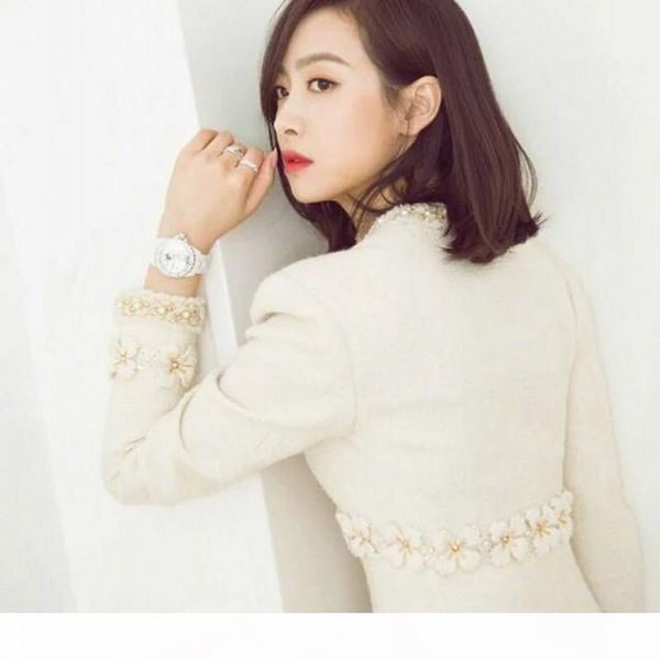 new runway autumn woolen blend tweed jacket coat women flower beading pearls female jacket high waist ladies jackets, Black
new runway autumn woolen blend tweed jacket coat women flower beading pearls female jacket high waist ladies jackets, Black