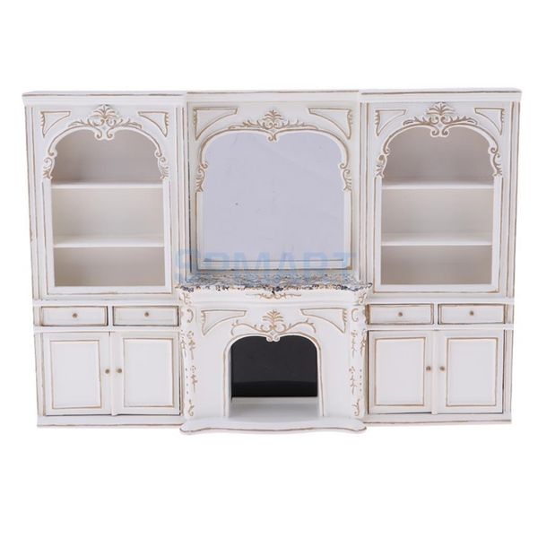 Magideal 1/12 Scale European Style Display Cabinet Miniature Model For Dollhouse Any Rooms Furniture Decor Accessories Toy Y200428