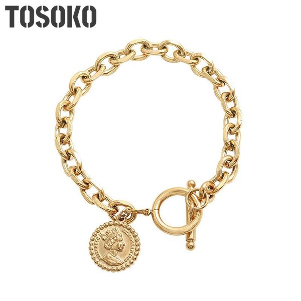 tosoko stainless steel jewelry hollowed out thick chain queen ot button chain hip hop bracelet for women bse172, Black
tosoko stainless steel jewelry hollowed out thick chain queen ot button chain hip hop bracelet for women bse172, Black