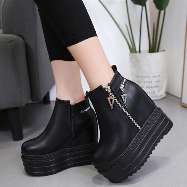 2020 wedge 12cm high-heeled thick bottom martin muffin women's boots with inner side 4sjs, Black
2020 wedge 12cm high-heeled thick bottom martin muffin women's boots with inner side 4sjs, Black