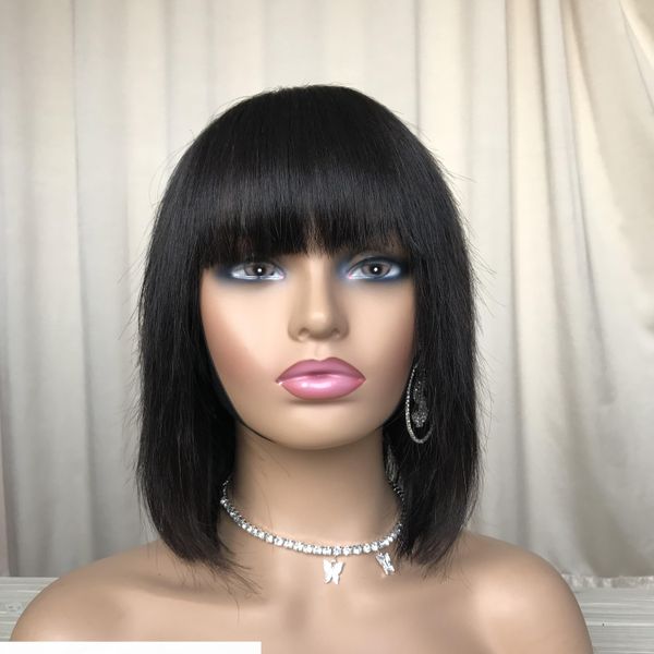 straight regular wig none lace virgin human hair wig very price 10a grade brazilian nice hair wig, Black
straight regular wig none lace virgin human hair wig very price 10a grade brazilian nice hair wig, Black