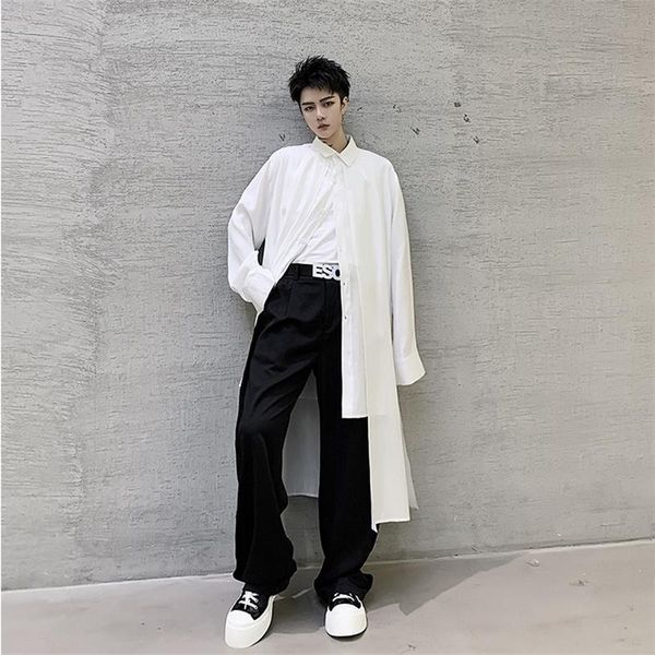 long sleeve retro mid long men's japanese yamamoto dark jacket fashion shirt shirt fake two new spring and summer, White;black
long sleeve retro mid long men's japanese yamamoto dark jacket fashion shirt shirt fake two new spring and summer, White;black