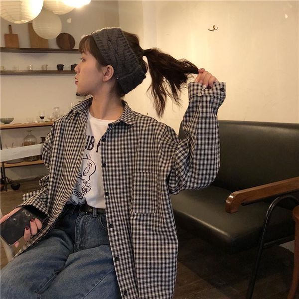women's blouses & shirts 2021 korean version casual retro loose thin long sleeve plaid shirt turn-down collar women blouse college wild, White
women's blouses & shirts 2021 korean version casual retro loose thin long sleeve plaid shirt turn-down collar women blouse college wild, White