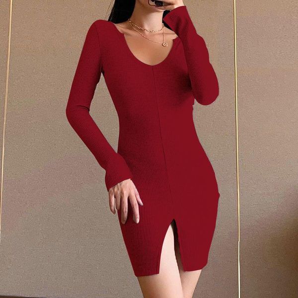 casual dresses 2021 sping women's dress striped rib knit fit longuette split long sleeve deep v neck for female black white blue red, Black;gray
casual dresses 2021 sping women's dress striped rib knit fit longuette split long sleeve deep v neck for female black white blue red, Black;gray