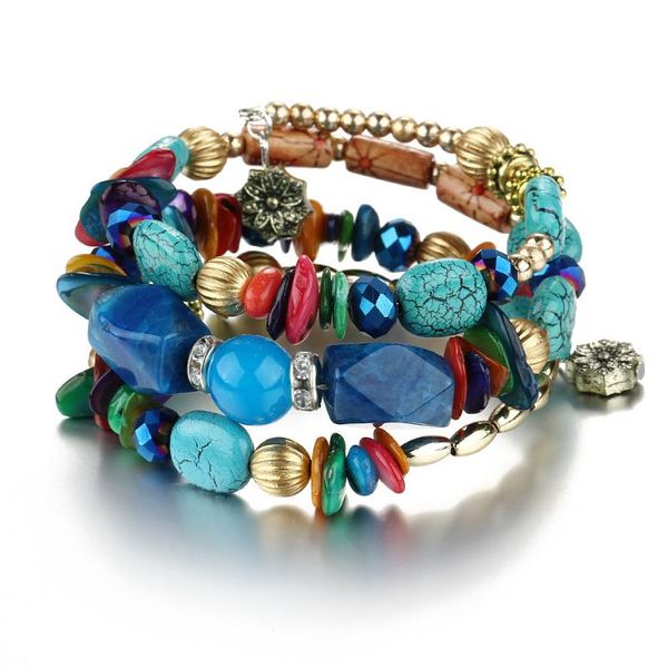 charm bracelets multicolor bracelet woman gold silver color flower beads charms resin stone strand cuff bangles jewelry wristbands, Golden;silver 
charm bracelets multicolor bracelet woman gold silver color flower beads charms resin stone strand cuff bangles jewelry wristbands, Golden;silver