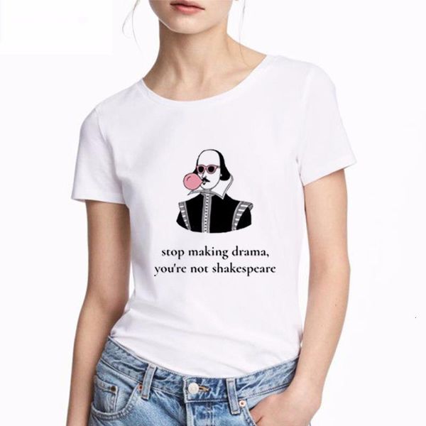 tshirt женщины vogue 100% хлопок печатающая футболка стоп делает драму, вы не шекспир tumblr grunge streetwear белая футболка, White
tshirt женщины vogue 100% хлопок печатающая футболка стоп делает драму, вы не шекспир tumblr grunge streetwear белая футболка, White