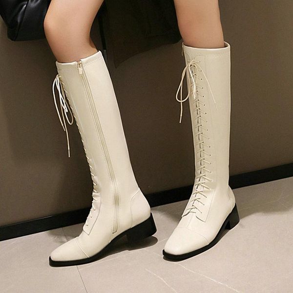 new winter women shoes knight boots round toe ladies shoes fashion lace-up decorative side zipper high boots, Black
new winter women shoes knight boots round toe ladies shoes fashion lace-up decorative side zipper high boots, Black