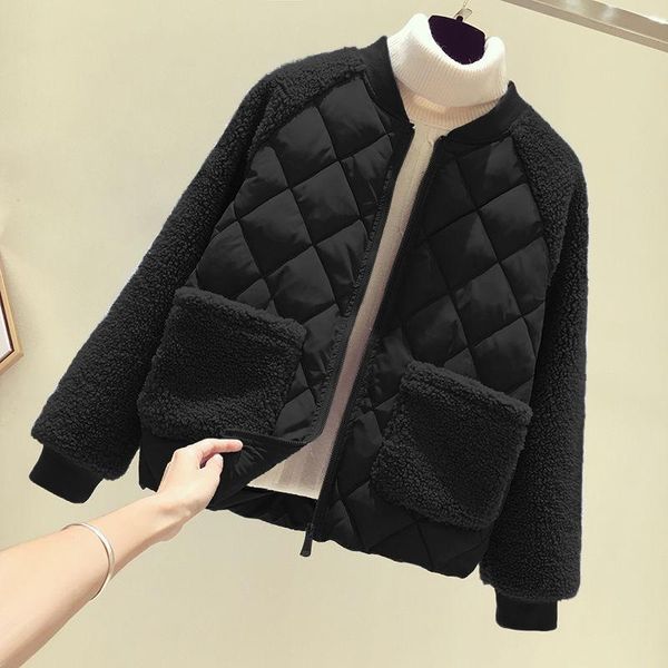 lightweight cotton-padded clothes women's short style 2021 new korean style faux lalambswool panel quilted cotton cloth jacket, Black;brown
lightweight cotton-padded clothes women's short style 2021 new korean style faux lalambswool panel quilted cotton cloth jacket, Black;brown