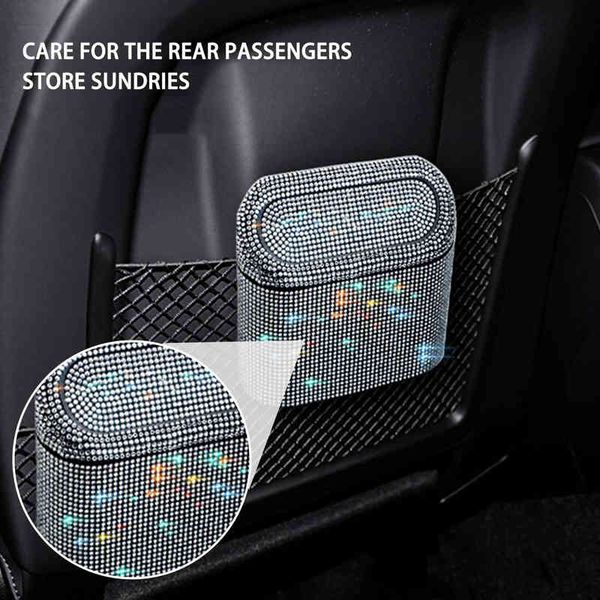 car trash can storage bin with press-type lid shiny rhinestones car storage box bag hanging type car interior accessories decor w220312
car trash can storage bin with press-type lid shiny rhinestones car storage box bag hanging type car interior accessories decor w220312