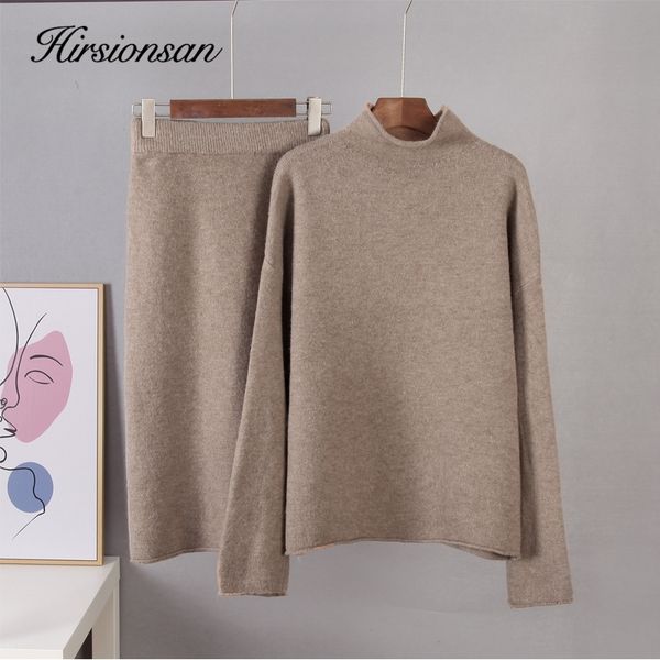hirsionsan elegant knitted sweater skirt suits women soft female sets 2 pieces slim fit skirt and loose ladies ourfits 201110, White
hirsionsan elegant knitted sweater skirt suits women soft female sets 2 pieces slim fit skirt and loose ladies ourfits 201110, White