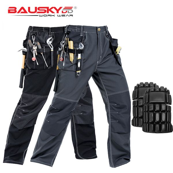 working clothes men's black mechanic pants working trousers with knee pads workwear uniforms b129 201110 
working clothes men's black mechanic pants working trousers with knee pads workwear uniforms b129 201110