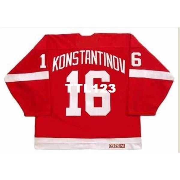 740 #16 vladimir konstantinov detroit red wings vintage hockey jersey or custom any name or number retro jersey, Black
740 #16 vladimir konstantinov detroit red wings vintage hockey jersey or custom any name or number retro jersey, Black