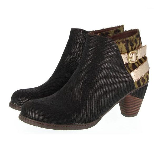 women boots retro genuine leather splicing 6-8cm thick high heel zipper dress short boots ladies shoes leopard women shoes1, Black
women boots retro genuine leather splicing 6-8cm thick high heel zipper dress short boots ladies shoes leopard women shoes1, Black