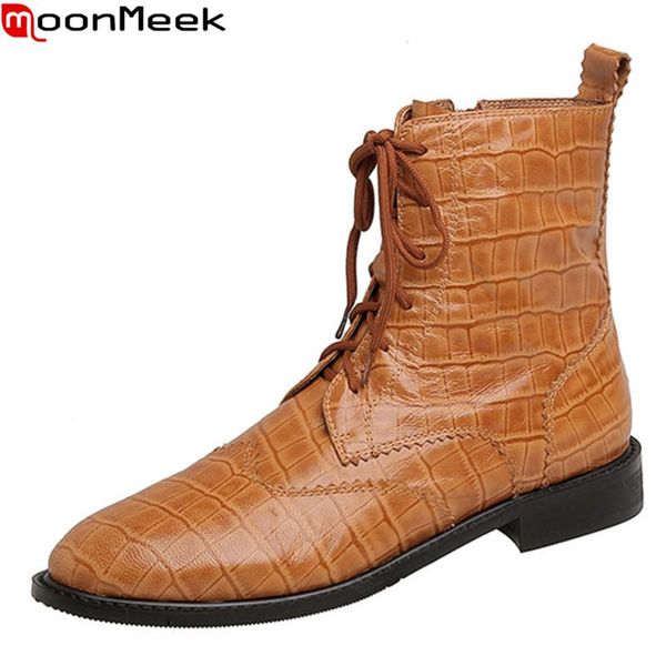 moonmeek 2020 new arrival women brand boots genuine leather ladies shoes low heel round toe lace up ankle boots black
moonmeek 2020 new arrival women brand boots genuine leather ladies shoes low heel round toe lace up ankle boots black
