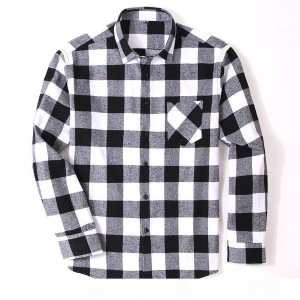 100% cotton flannel men's plaid shirt slim fit spring autumn male brand casual long sleeved shirts soft comfortable, White;black
100% cotton flannel men's plaid shirt slim fit spring autumn male brand casual long sleeved shirts soft comfortable, White;black