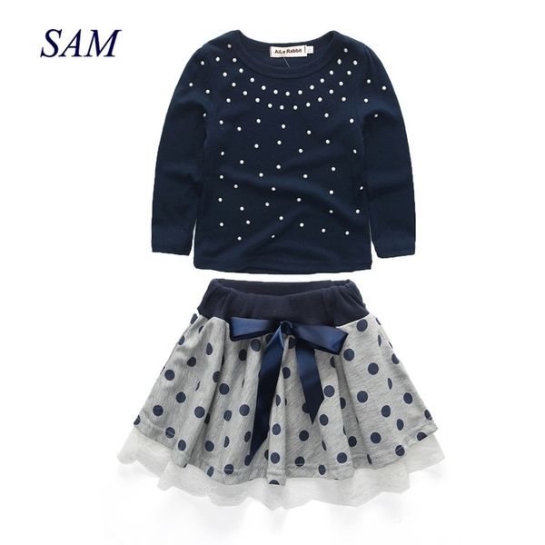 girls clohting sets children's pearl t-shirt + polka dot skirt 2pcs suits kids long sleeve clothes 201126, White
girls clohting sets children's pearl t-shirt + polka dot skirt 2pcs suits kids long sleeve clothes 201126, White