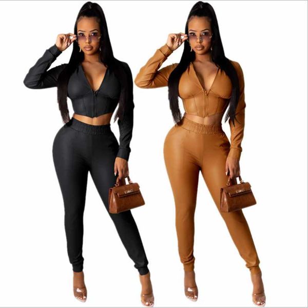 autumn selling women pu sets deep v-neck long sleeve skinny waist crop high waist bodycon pants nightclub party, Gray
autumn selling women pu sets deep v-neck long sleeve skinny waist crop high waist bodycon pants nightclub party, Gray