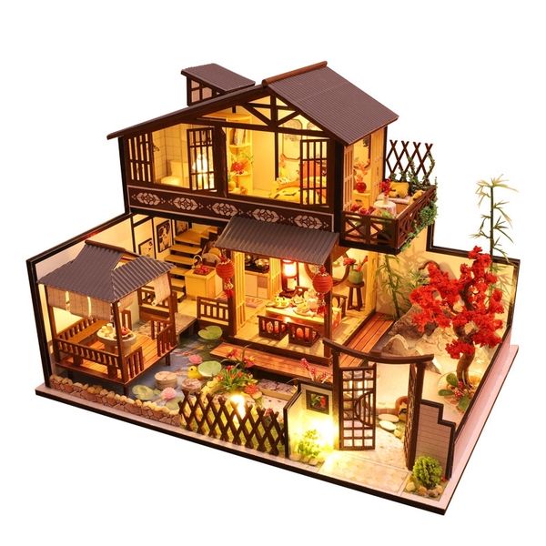 Cutebee Kids Toys Doll House Furniture Assemble Wooden Miniature Dollhouse Diy Dollhouse Puzzle Educational Toys For Children P2 Y200413