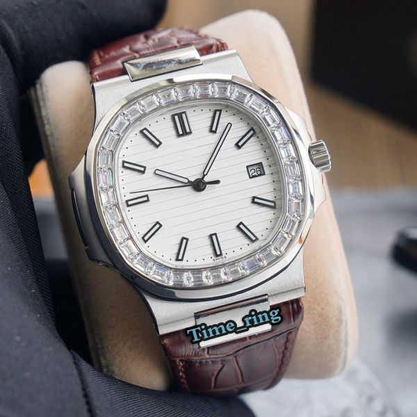 edition 5711 white date dial silver diamond bezel 324 automatic mechanical movement mens watch black leather strap designer watches, Slivery;brown
edition 5711 white date dial silver diamond bezel 324 automatic mechanical movement mens watch black leather strap designer watches, Slivery;brown