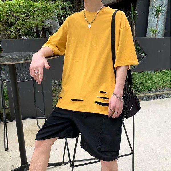t shirt for men funny men's 2020 new harajuku style hole t-shirt men's short-sleeved solid color base, White;black
t shirt for men funny men's 2020 new harajuku style hole t-shirt men's short-sleeved solid color base, White;black