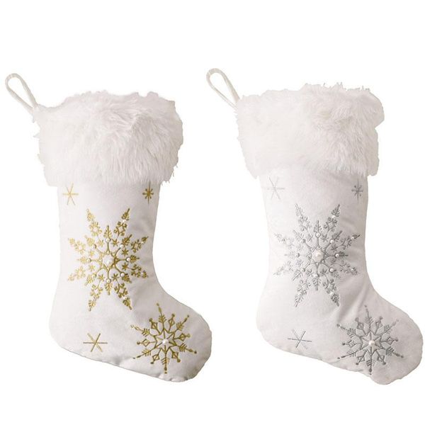 promotion snowflakes christmas stockings pearl plush gifts bag xmas tree hanging 
promotion snowflakes christmas stockings pearl plush gifts bag xmas tree hanging