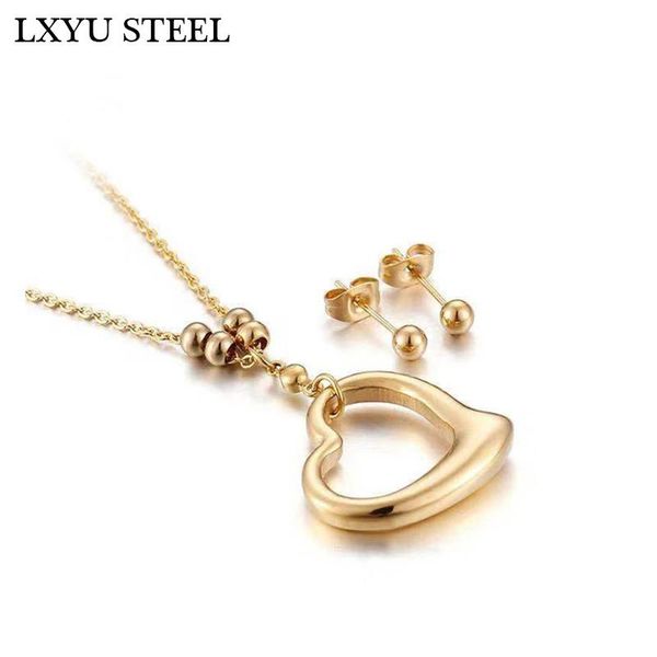 romantic stainless steel jewelry sets heart pendent necklace + earrings sets for valentine's gift, Silver
romantic stainless steel jewelry sets heart pendent necklace + earrings sets for valentine's gift, Silver