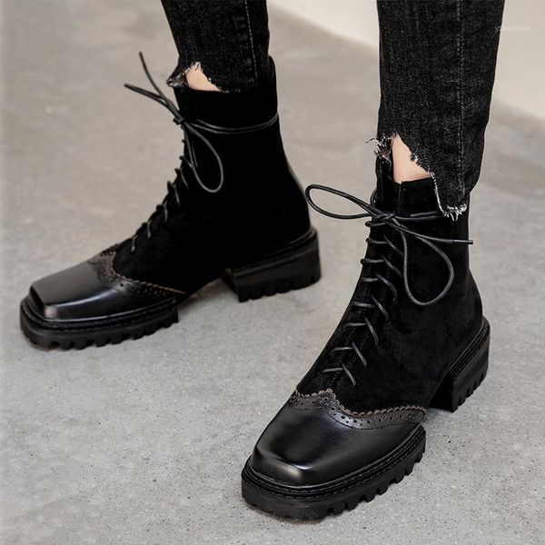 boots 2021 winter est genuine leather women's ankle fashion platform chunky heels pumps working prom shoes woman1, Black
boots 2021 winter est genuine leather women's ankle fashion platform chunky heels pumps working prom shoes woman1, Black