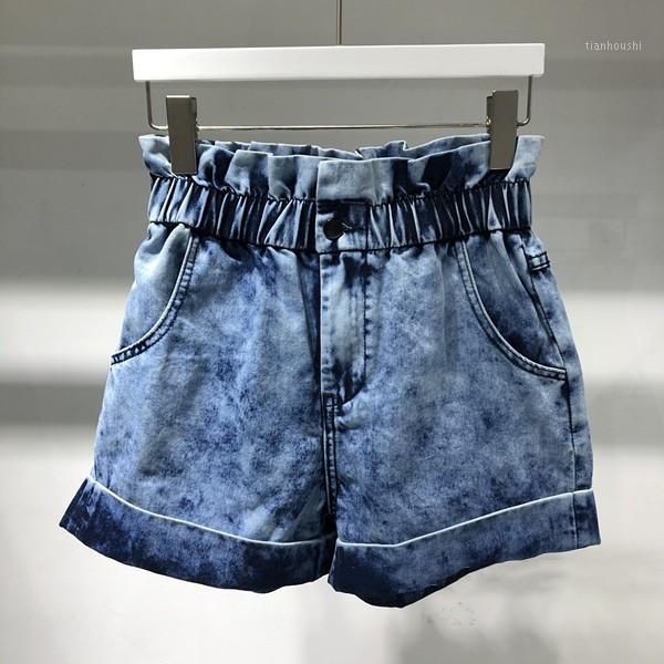 2020 spring summer women curling denim shorts vintage elastic buds casual shorts female clothes1, Blue
2020 spring summer women curling denim shorts vintage elastic buds casual shorts female clothes1, Blue