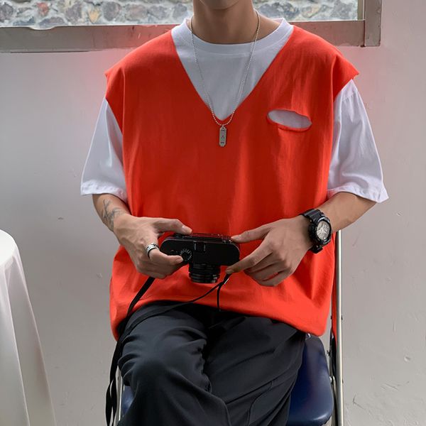 e-baihui 2021 european and american men's short-sleeved t-shirts casual loose and fake two-piece round neck five-point sleeve t-shirt c, White;black
e-baihui 2021 european and american men's short-sleeved t-shirts casual loose and fake two-piece round neck five-point sleeve t-shirt c, White;black