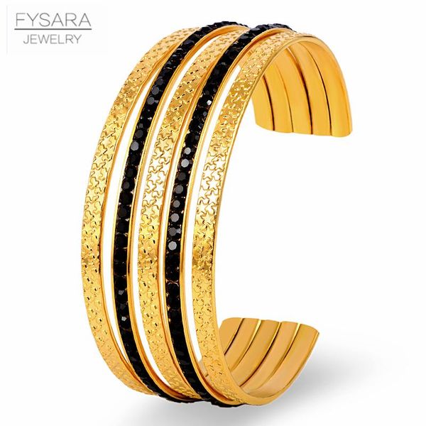 fysara colorful stone crystals cuff bracelets gold color open wide bangles for women fashion luxury cz bangles trendy jewelry wmtfia, Black
fysara colorful stone crystals cuff bracelets gold color open wide bangles for women fashion luxury cz bangles trendy jewelry wmtfia, Black