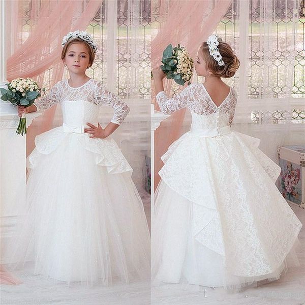 flower girls dresses for weddings jewel neck long sleeves lace sweep train tulle bow birthday children girl pageant gowns, White;blue
flower girls dresses for weddings jewel neck long sleeves lace sweep train tulle bow birthday children girl pageant gowns, White;blue