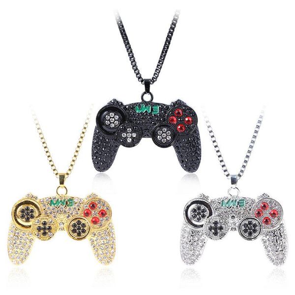street clothing hip hop out game controller handle pendant necklace gold crystal rhinestone jewelry chain necklace, Silver
street clothing hip hop out game controller handle pendant necklace gold crystal rhinestone jewelry chain necklace, Silver