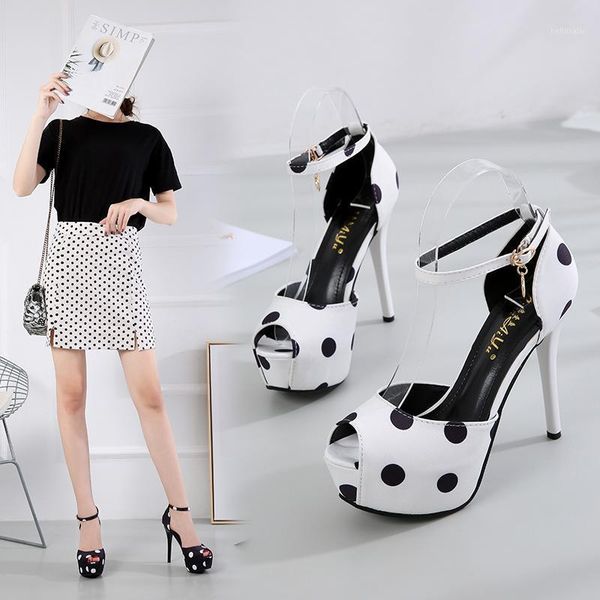 super high heel(12 & 14cm) stiletto with platform summer women's sandals satin polka dot peep toe elegant female pumps oulyyyogo1, Black
super high heel(12 & 14cm) stiletto with platform summer women's sandals satin polka dot peep toe elegant female pumps oulyyyogo1, Black