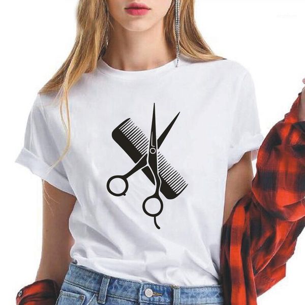 women's t-shirt fashion hairdresser stylist scissors comb print women t shirt short sleeve hipster tee femme harajuku 1, White
women's t-shirt fashion hairdresser stylist scissors comb print women t shirt short sleeve hipster tee femme harajuku 1, White