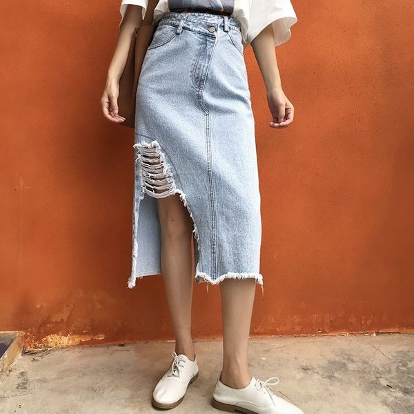 2021 new spring and summer female fashion haphazard versatile thin waist high denim irregular hip skirt light color 2t9x, Black
2021 new spring and summer female fashion haphazard versatile thin waist high denim irregular hip skirt light color 2t9x, Black