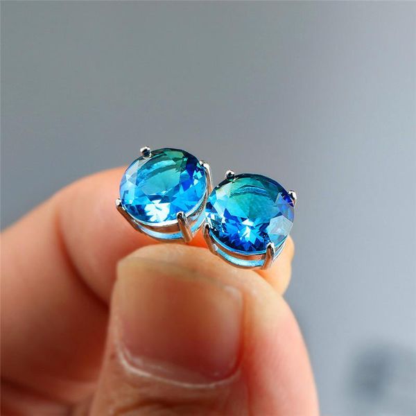 6/7/8mm round aquamarine gemstone earrings for women 925 sterling silver blue sapphire stud earrings female wedding jewelry gift, Golden;silver
6/7/8mm round aquamarine gemstone earrings for women 925 sterling silver blue sapphire stud earrings female wedding jewelry gift, Golden;silver