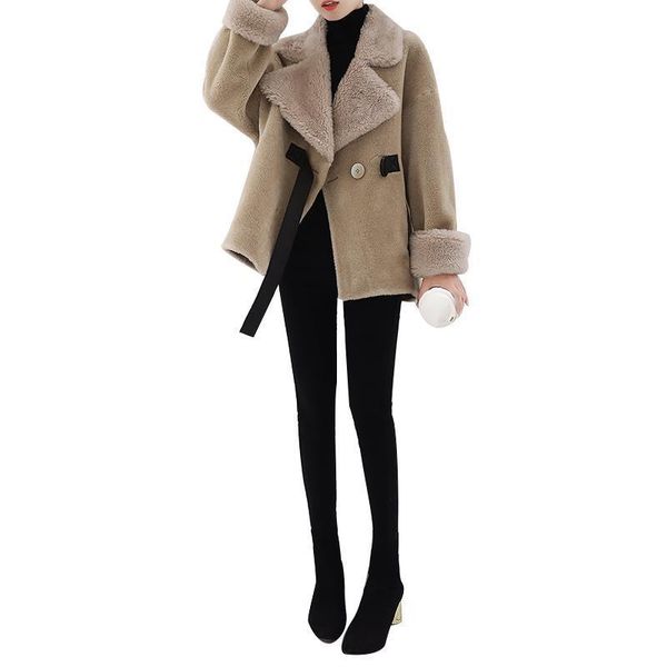 women's fur & faux korean fleece polar short artificial coat female fake women femme winter jacket, Black
women's fur & faux korean fleece polar short artificial coat female fake women femme winter jacket, Black