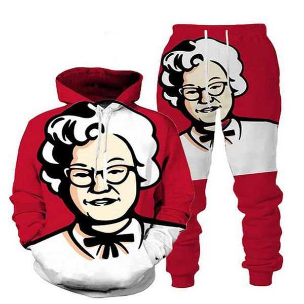2021 new men/womens kfc colonel 3d print fashion tracksuits crewneck hip hop sweatshirt and pants + hoodies s04, Gray
2021 new men/womens kfc colonel 3d print fashion tracksuits crewneck hip hop sweatshirt and pants + hoodies s04, Gray