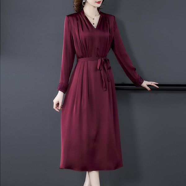 casual dresses autumn korean mulberry silk satin midi 2021 vintage 4xl plus size long sleeve women dress elegant bodycon party vestidos, Black;gray
casual dresses autumn korean mulberry silk satin midi 2021 vintage 4xl plus size long sleeve women dress elegant bodycon party vestidos, Black;gray
