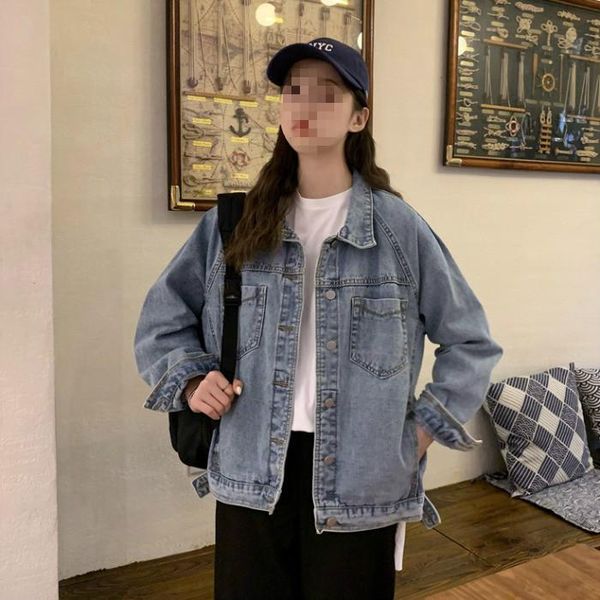 women's jackets spring and autumn korean loose denim casual jacket, Black;brown 
women's jackets spring and autumn korean loose denim casual jacket, Black;brown