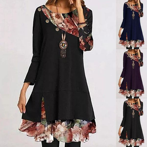autumn vintage flower print a-line women elegant patchwork irregular casual o neck long sleeves vestidos, Black;gray
autumn vintage flower print a-line women elegant patchwork irregular casual o neck long sleeves vestidos, Black;gray