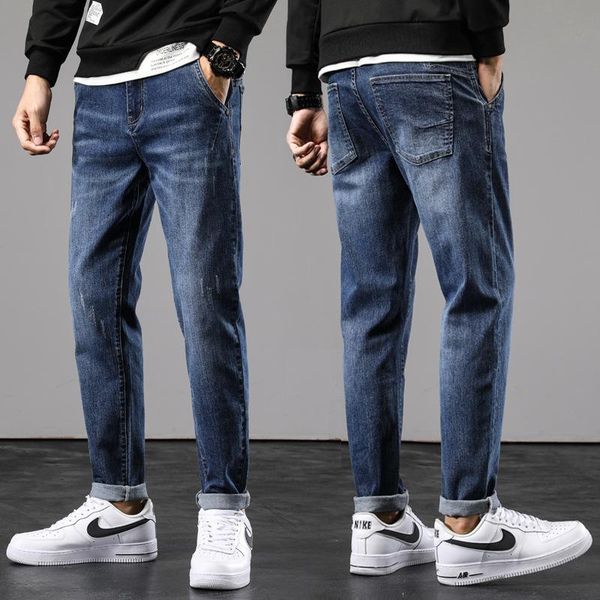 men's plush straight pants autumn and winter thick korean of tmen's wear elastic slim slim small-footed jeans men, Blue
men's plush straight pants autumn and winter thick korean of tmen's wear elastic slim slim small-footed jeans men, Blue