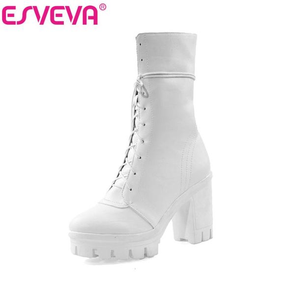 boots esveva 2021 women shoes winter ankle square high heel lace up pu leather black motorcycle platform size 34-43
boots esveva 2021 women shoes winter ankle square high heel lace up pu leather black motorcycle platform size 34-43