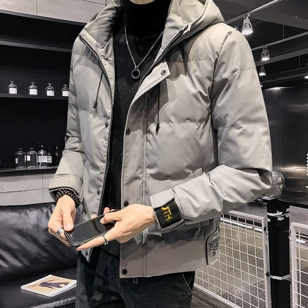 men's coat 2020 new down winter hooded handsome padded jacket short warm cotton clothing, Black
men's coat 2020 new down winter hooded handsome padded jacket short warm cotton clothing, Black